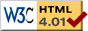 Image: W3C HTML 4.01 valid.